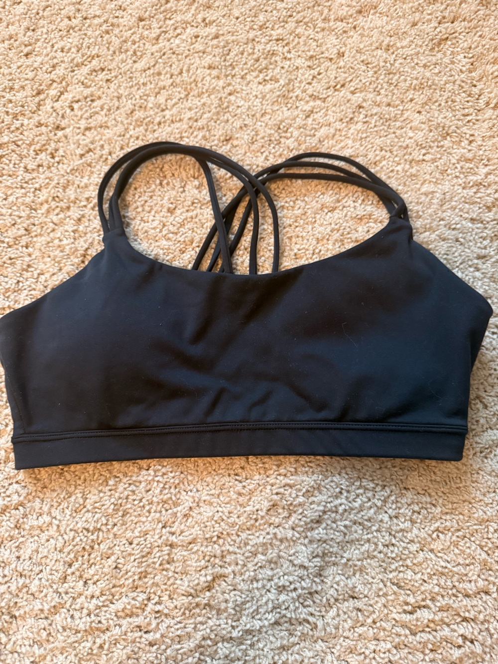 Black Strappy Sports Bra